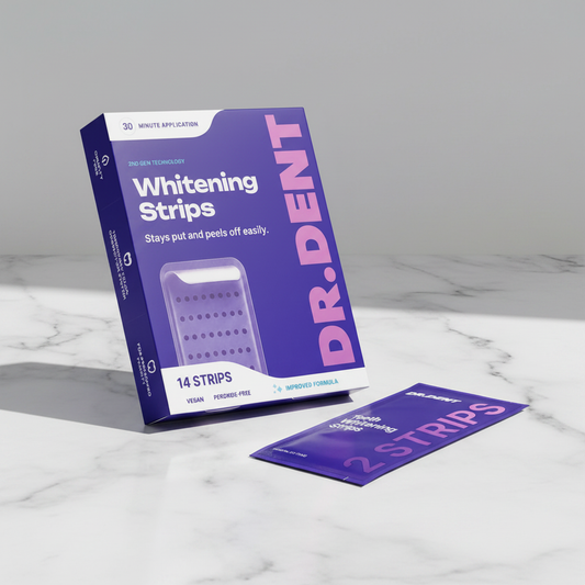 DR.DENT Whitening Strips Real Background Shot